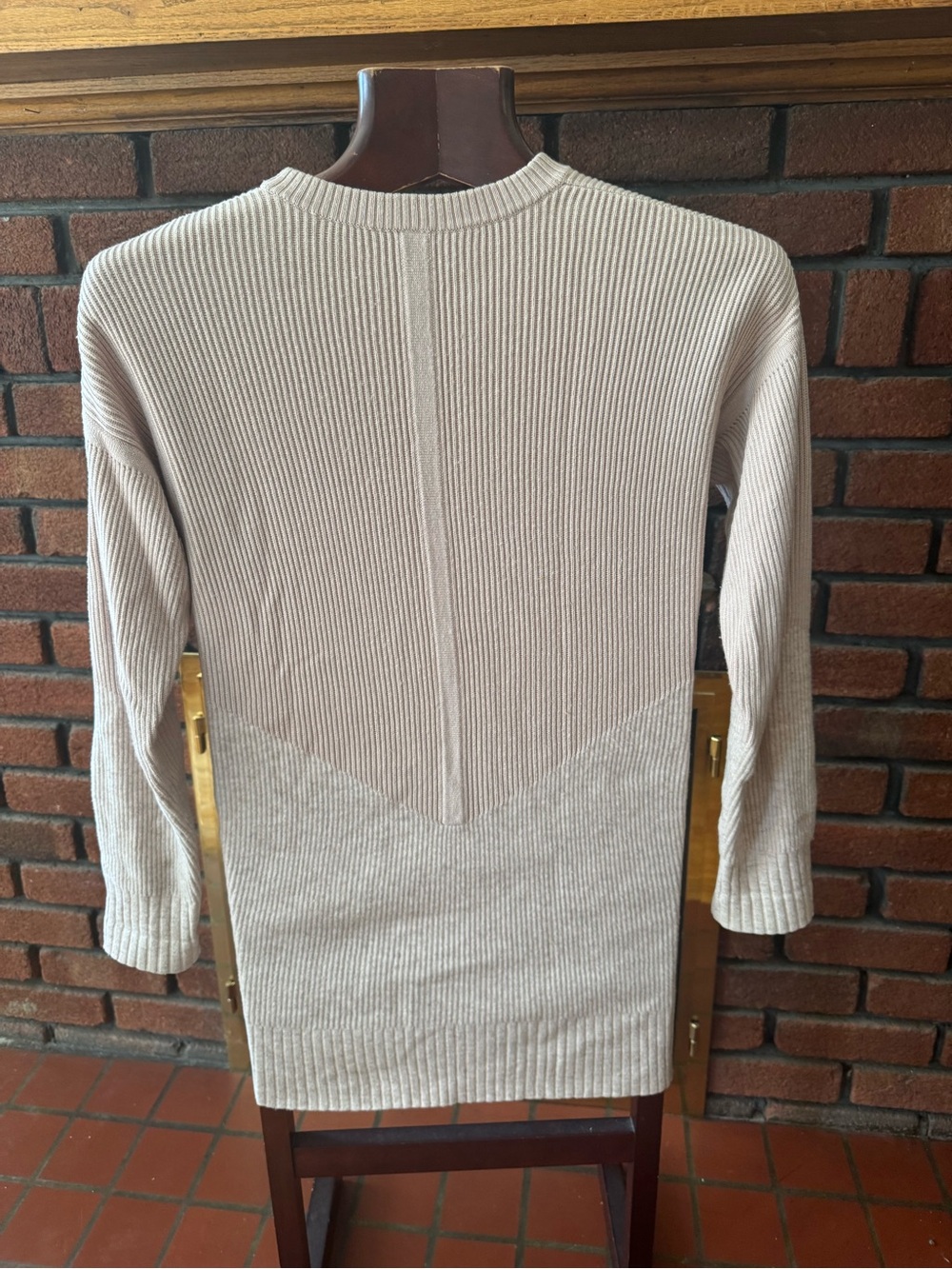Lululemon Cream Ribbed Crewneck cashmere mix dress size 8 - Picture 5 of 12